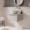 Saniselect Luca badmeubel incl. afdekblad 60x51x32cm kiezel grijs – rvs greep