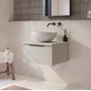 Saniselect Luca badmeubel incl. afdekblad 60x51x32cm kiezel grijs – zwarte greep