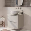 Saniselect Luca badmeubel incl. witte keramische waskom 60x51x79cm kiezel grijs – rvs greep