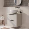 Saniselect Luca badmeubel incl. afdekblad 60x51x62cm kiezel grijs – zwarte greep