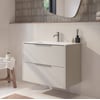 Saniselect Luca badmeubel incl. witte keramische wastafel 81x46x61cm kiezel grijs – rvs greep