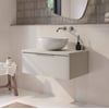Saniselect Luca badmeubel incl. witte keramische waskom 80x51x49cm kiezel grijs – rvs greep