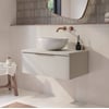 Saniselect Luca badmeubel incl. witte keramische waskom 80x51x49cm kiezel grijs – koperen greep