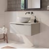 Saniselect Luca badmeubel incl. afdekblad 80x51x32cm kiezel grijs – zwarte greep