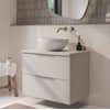 Saniselect Luca badmeubel incl. witte keramische waskom 80x51x79cm kiezel grijs – rvs greep