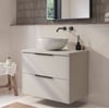 Saniselect Luca badmeubel incl. witte keramische waskom 80x51x79cm kiezel grijs – zwarte greep