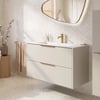 Saniselect Luca badmeubel incl. witte keramische wastafel 101x46x61cm kiezel grijs – messing greep