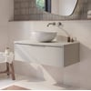Saniselect Luca badmeubel incl. witte keramische waskom 100x51x49cm kiezel grijs – rvs greep