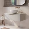 Saniselect Luca badmeubel incl. afdekblad 100x51x32cm kiezel grijs – koperen greep