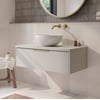 Saniselect Luca badmeubel incl. afdekblad 100x51x32cm kiezel grijs – messing greep