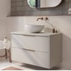 Saniselect Luca badmeubel incl. witte keramische waskom 100x51x79cm kiezel grijs – koperen greep