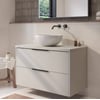 Saniselect Luca badmeubel incl. witte keramische waskom 100x51x79cm kiezel grijs – zwarte greep