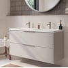 Saniselect Luca badmeubel incl. witte wastafel 120x46x64cm kiezel grijs – rvs greep