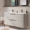 Saniselect Luca badmeubel incl. witte wastafel 121x51x64cm kiezel grijs – zwarte greep