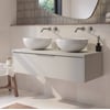 Saniselect Luca badmeubel incl. afdekblad 120x51x32cm kiezel grijs – rvs greep