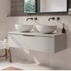 Saniselect Luca badmeubel incl. afdekblad 120x51x32cm kiezel grijs – zwarte greep