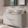 Saniselect Luca badmeubel incl. afdekblad 120x51x62cm kiezel grijs – rvs greep
