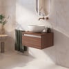 Saniselect Guarda badmeubel incl. afdekblad 60x51x32cm noten urban – aluminium greeplijst