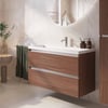 Saniselect Guarda badmeubel incl. witte wastafel 100x46x64cm noten urban – aluminium greeplijst