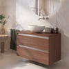 Saniselect Guarda badmeubel incl. afdekblad 100x51x62cm noten urban – aluminium greeplijst