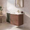 Saniselect Luca badmeubel incl. witte wastafel 61x51x64cm noten urban – messing greep