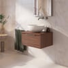 Saniselect Luca badmeubel incl. afdekblad 60x51x32cm noten urban – rvs greep