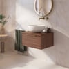 Saniselect Luca badmeubel incl. afdekblad 60x51x32cm noten urban – messing greep