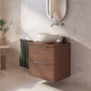 Saniselect Luca badmeubel incl. afdekblad 60x51x62cm noten urban – chromen greep