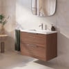Saniselect Luca badmeubel incl. witte wastafel 80x46x64cm noten urban – chromen greep