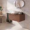 Saniselect Luca badmeubel incl. afdekblad 80x51x32cm noten urban – chromen greep