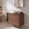 Saniselect Luca badmeubel incl. afdekblad 80x51x62cm noten urban – rvs greep