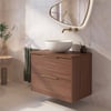 Saniselect Luca badmeubel incl. afdekblad 80x51x62cm noten urban – messing greep