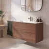 Saniselect Luca badmeubel incl. malta beige keramische wastafel 101x46x61cm noten urban – rvs greep