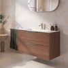Saniselect Luca badmeubel incl. malta beige keramische wastafel 101x46x61cm noten urban – chromen greep
