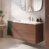 Saniselect Luca badmeubel incl. witte wastafel 100x51x64cm noten urban – chromen greep