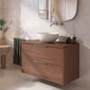 Saniselect Luca badmeubel incl. afdekblad 100x51x62cm noten urban – chromen greep