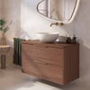 Saniselect Luca badmeubel incl. afdekblad 100x51x62cm noten urban – messing greep