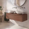 Saniselect Luca badmeubel incl. afdekblad 120x51x32cm noten urban – rvs greep