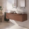 Saniselect Luca badmeubel incl. afdekblad 120x51x32cm noten urban – chromen greep