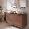 Saniselect Luca badmeubel incl. afdekblad 120x51x62cm noten urban – rvs greep