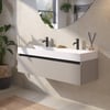 Saniselect Guarda badmeubelset incl. mineraal gegoten wastafel 120x46cm mat greige met zwarte greeplijst