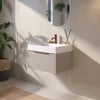 Saniselect Luca Badmeubelset incl. mineraal gegoten wastafel 60x46cm mat greige met koperen greep