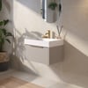 Saniselect Luca Badmeubelset incl. mineraal gegoten wastafel 60x46cm mat greige met messing greep