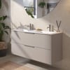Saniselect Luca badmeubelset incl. keramieken wastafel 121x51cm mat greige met rvs greep