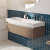 Saniselect Guarda badmeubelset incl. mineraal gegoten wastafel 120x46cm toffee met aluminium greeplijst