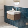 Saniselect Guarda badmeubelset incl. mineraal gegoten wastafel 60x46cm toffee met aluminium greeplijst