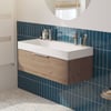 Saniselect Luca Badmeubelset incl. mineraal gegoten wastafel 100x46cm toffee met rvs greep