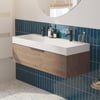 Saniselect Luca Badmeubelset incl. mineraal gegoten wastafel 120x46cm toffee met mat zwarte greep