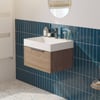 Saniselect Luca Badmeubelset incl. mineraal gegoten wastafel 60x46cm toffee met grafiet greep