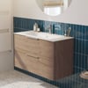 Saniselect Luca badmeubelset incl. keramieken wastafel 101x51cm toffee met rvs greep